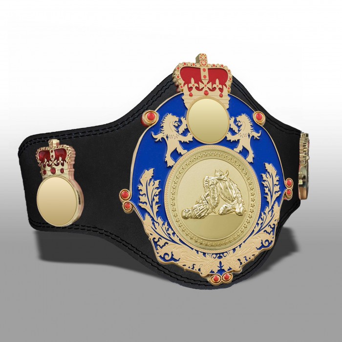 QUEENSBURY PLT LEATHER JIU JITSU CHAMPIONSHIP BELT - PLTQUEEN/BLUE/G/JJG - AVAILABLE IN 4 COLOURS